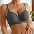 thumbnail image 3 of Lixiuxyad Women's Front Closure Floral Lace Bra Comfortable Support Underwire T Shirt Bralette Soft Wireless Everyday Wear,Bras for Women Gray 44, 3 of 5