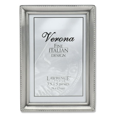 Antique Pewter Scallops - Antique Pewter 3.5x5 Picture Frame - Beaded Edge Design