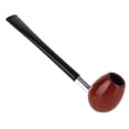thumbnail image 1 of Pipa de tabaco de madera de ébano con mango largo, pipa de cigarrillo portátil para fumar, 1 of 10