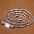 thumbnail image 2 of K-KED Real S925 Sterling Silver Chain Men Women 3mm Wheat Link Necklace 22inch /17-18g, 2 of 7