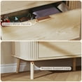 thumbnail image 6 of Tomnk woo Fluted 6-Drawer Dresser for Bedroom, Mid-Century Modern Chest with Curved Profile, Dresser TV Stand, Wood Storage Cabinet for Living Room, Entryway, Hallway, Oak, 6 of 7