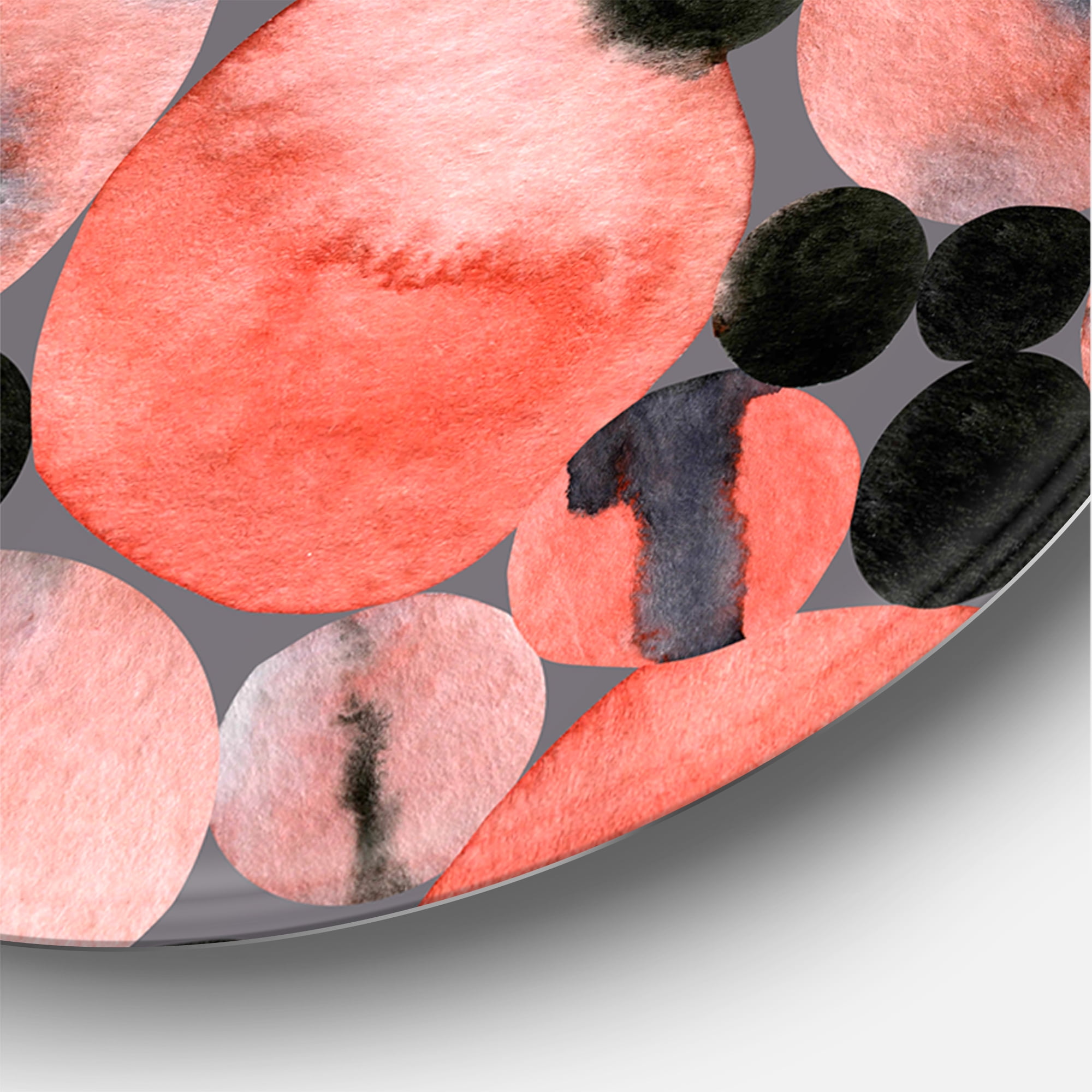 Designart 'Polka Dots Abstract Geometric Art' Modern Circle Metal Wall Art 23x23 - Disc of 23