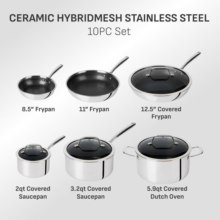 T-fal Ceramic HybridMesh Stainless Steel 10-Piece Set photo 2