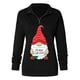 thumbnail image 4 of Mujeres Otoño Invierno Estampado de Navidad Cuello en V Cremallera Manga larga Tops Jersey Blusa Sudaderas Fridja  fhghd2660, 4 of 7