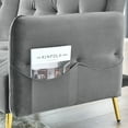 thumbnail image 6 of 78" Italian Velvet Futon Sofa Bed, Convertible Sleeper Loveseat Couch with Folded Armrests and Storage Bags for Living Room and Small Space, 280g Velvet, Gray, 6 of 8