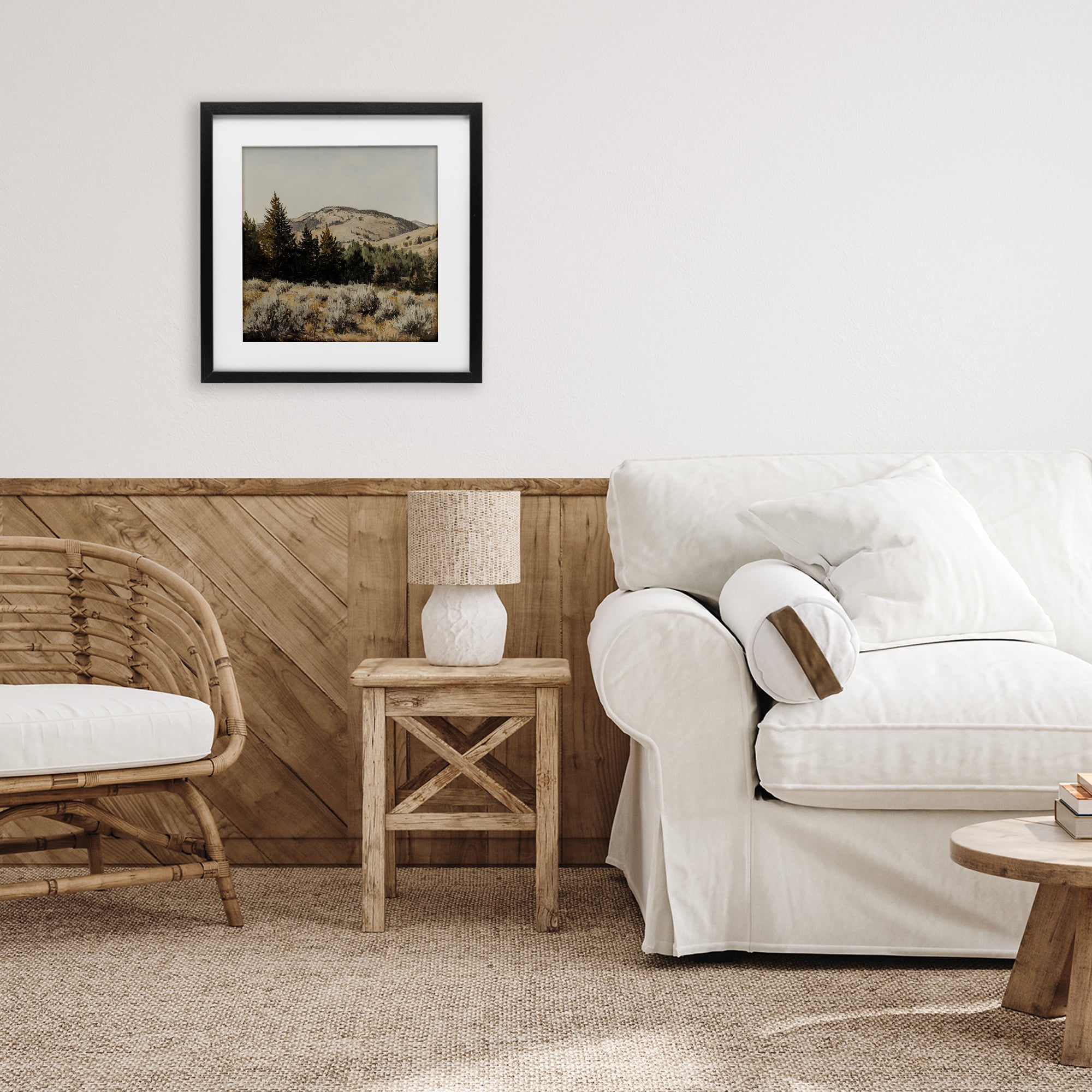 Stupell Industries Cedar Mountain View Black Framed Print Under Glass, design by Petal Prints Design