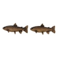 thumbnail image 5 of Set Of 2 Western Nautical Marine Trout Fish Faux Wooden Cabinet Bar Pull Knobs, 5 of 9