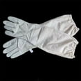 thumbnail image 2 of mdesiwst 1 Pair Beekeeping Gloves Anti-bee Breathable Protective Long Sleeves Canvas Goat Leather Comfortable Beekeeping Gloves, 2 of 7