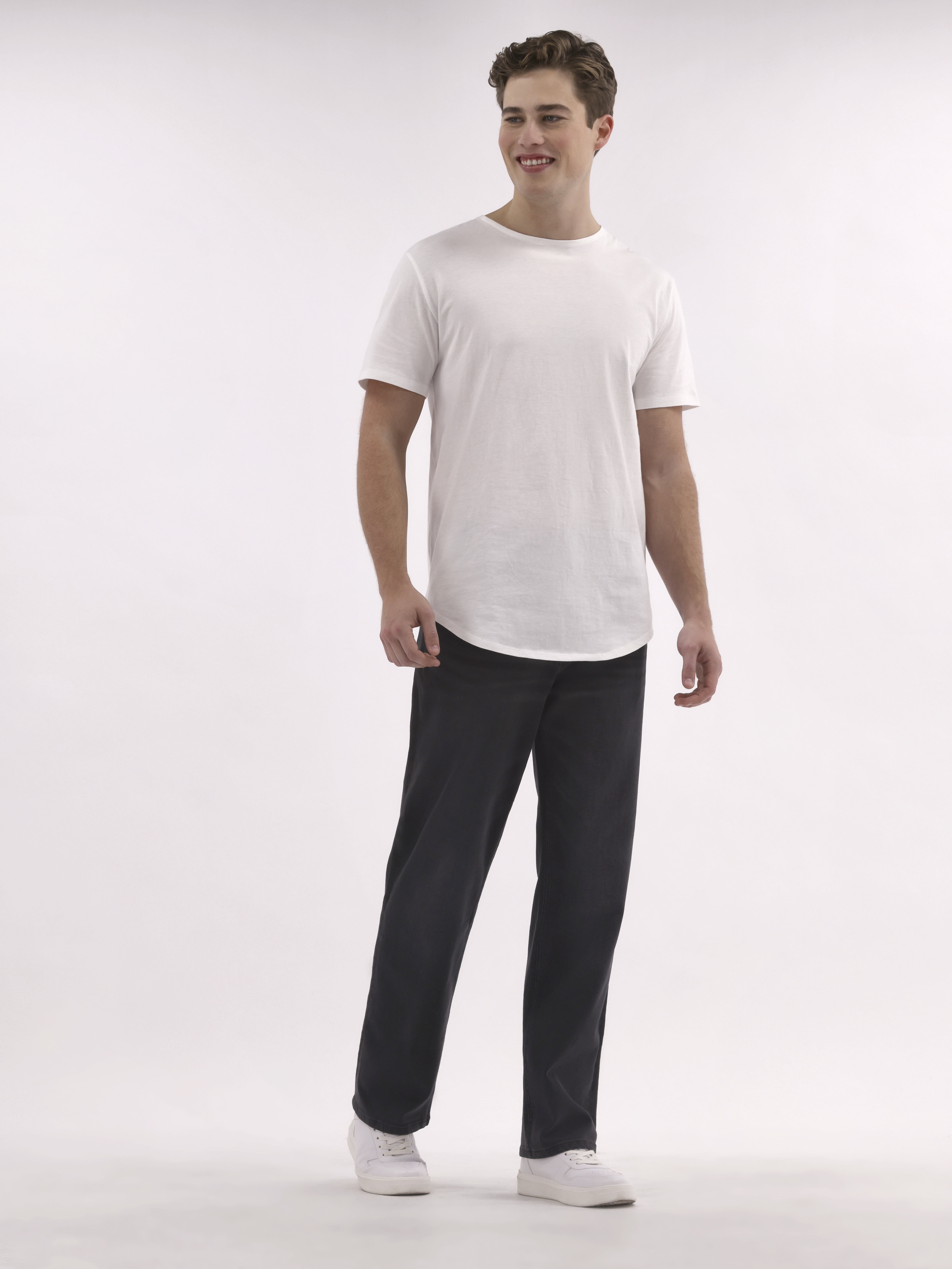 No Boundaries Men's & Big Men's Longline Curved Hem Elongated Tee Shirt, Sizes XS-5XL