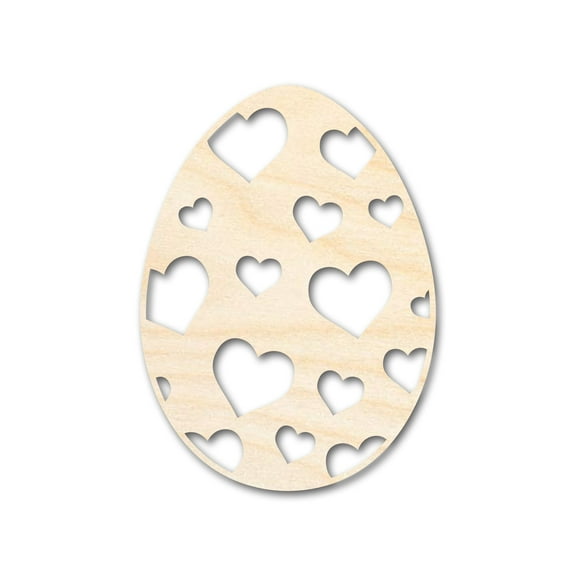 Unfinished Wood Heart Egg Shape - Easter Craft - up to 46" DIY 18" / 1/2"