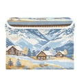 thumbnail image 7 of Yayeee Collapsible Cube Storage Bin with Lid Fabric Closet Decorative Basket with Handles, Winter Mountain, 7 of 7