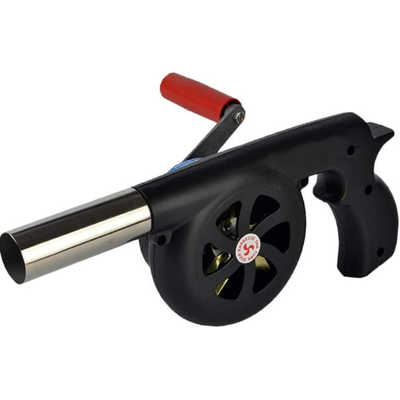 BYXAS Hand Crank BBQ Fan, Portable Barbeque Air Blower with Manual Handle Speed Control and Metal Fan Blade for Outdoor Barbecue Fire Bellow, Camping and Hiking Picnic