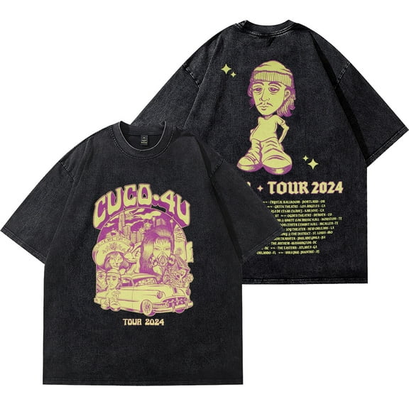 Cuco 4U Tour Dates Merch Vintage Wash Tee New Logo Cotton T-Shirts Women Men Fashion Streetwear Top