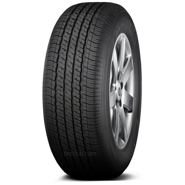 llanta yokohama avid s34rv 235/65r17 104t vista 3/4 frontal de una llanta Yokohama AVID S34RV 235/65R17 104T con banda de rodamiento de ranuras longitudinales y bloques para uso toda temporada, costado negro (BSW) y montaje en rin 17" mostrado en fondo blanco; especificada para SUV y camión ligero con tecnología BluEarth y calificación 460/B/B. A menudo usada como reemplazo para neumáticos de serie en SUV.