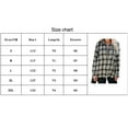 thumbnail image 6 of One opening Women Juniors Casual Long Sleeve Loose Shirt, Lapel Plaid Placket Front Blouse, 6 of 6
