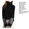 thumbnail image 7 of comerut Women Winter Autumn Sweater Turtleneck Neck Protection Long Sleeve Knitted Warm Thick Soft Pullover Color Block Patchwork Lady Sweater, 7 of 7