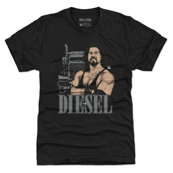 Men's 500 Level Heather Black Diesel Semi Truck Tri-Blend T-Shirt