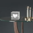 thumbnail image 4 of Figuras de pisapapeles de cristal, adornos de grabado de signos del tiempo, artesanías para regalo, cumpleaños, boda, decoración Feng Shui Corazón Colco Cubo de cristal, 4 of 7