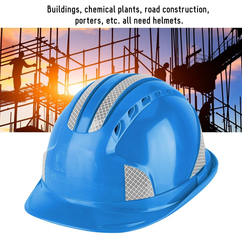 Safety Helmet Worker Construction Site Protective Cap Ventilate ABS Hard Hat Reflective Stripe Safety Helmet White