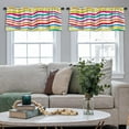 thumbnail image 4 of LALILO Kitchen Curtain Valance With Bright Color Waves Kid Rod Pocket Window Curtain 52"x 18" Set of 2, 4 of 5