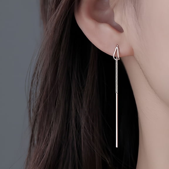DESIGNICE Drop Ear Line Long Hanging Earrings For Women Silver Gold Color Zircon Crystal Piercing Threader Earring Ear Accessories Jewelry