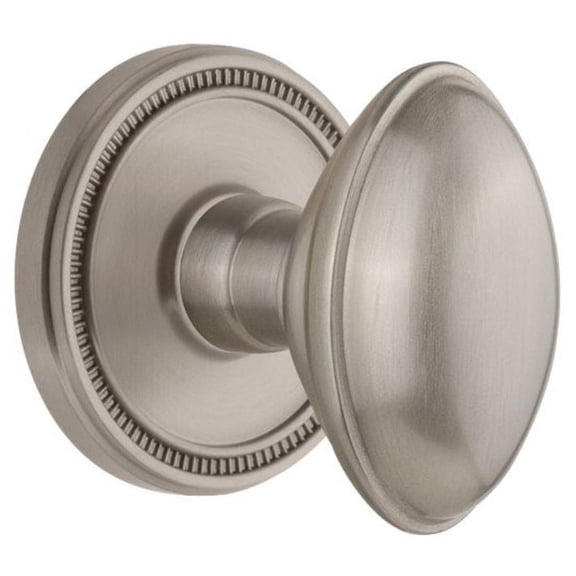 Grandeur Soledn_Prv_238 Soleil Solid Brass Privacy Door Knob Set - Nickel