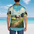 thumbnail image 4 of Susaid Prairie Pasture Cow Print Short Sleeve Shirts Button Down Casual Shirts Summer Beach Aloha Button Down Short Sleeve for Men ,X-Large, 4 of 7