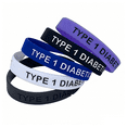 thumbnail image 3 of 15PCS Type 1 Diabetic Silicone Medical Alert Bracelets Rubber Wristband for Women Men, 3 of 5