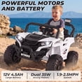 thumbnail image 4 of Ktaxon 12V Kids Electric Ride On Car w/ Parent Remote Control, Bluetooth, Lights, 3 Speeds, Powered Wheel Ride On Toy for Boys & Girls Ages 2-6, White, 4 of 9