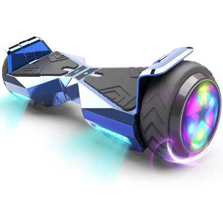 HOVERSTAR Hoverboard Roue Lumineuse Couleur Chrome avec Lumière LED Roue Auto-Équilibrée Trottinette Électrique ( version HS2.0 )