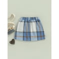 thumbnail image 4 of SAYOO Kids Girls Mini Skirt Elastic Waist Plaid Fall A-line Skirt with Pockets for Casual Daily, 4 of 8
