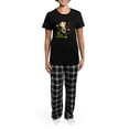thumbnail image 4 of CafePress - Shamrock Irish Monkey Women's Dark Pajamas - Women's Short Sleeve Print T-Shirt and Pants Dark Cotton Pajama Set, 4 of 7