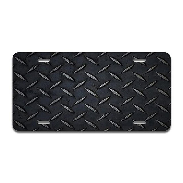 SignMission A-LP-03-71 Black Diamond Plate Aluminum License Plate