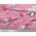thumbnail image 2 of Soimoi Pink Cotton Voile Fabric Mignon Dahlia Floral Decor Fabric Printed Yard 42 Inch Wide, 2 of 3