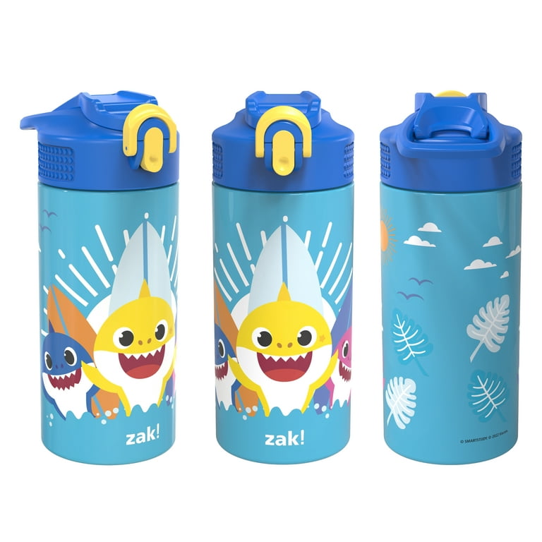 Zak Designs 14 oz Kids Water Bottle Stainless Steel Vacuum Insulated for  Cold Drinks Indoor Outdoor Baby Shark 