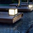 thumbnail image 2 of 2x luz blanca cuadrada LED de energía solar para la decoración al aire libre del jardín del poste de la cerca Zulema Poste de la lámpara del pilar del jardín, 2 of 8