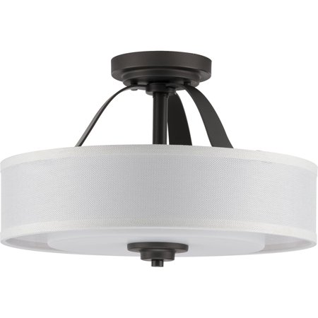 

Kene Collection Graphite Two-Light Semi-Flush Convertible