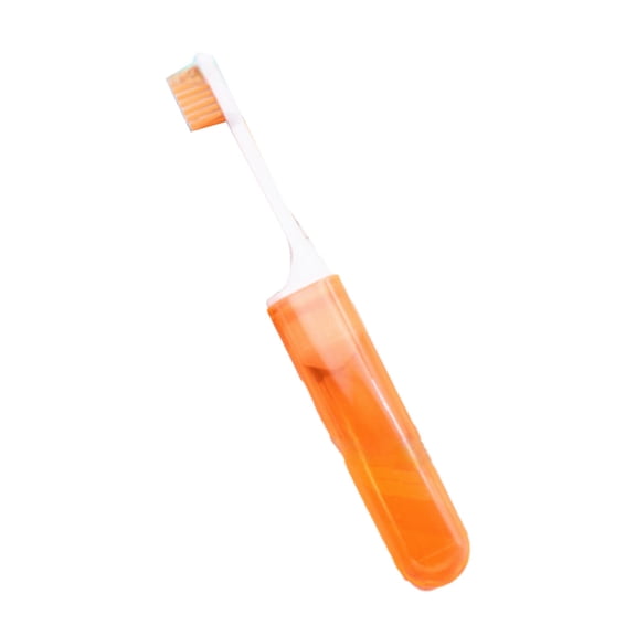 Vogacara Pack of 2 Folding Toothbrush Portable School Cleaning Traveling Office Gums Soft Hiking Household Toothbrushes cuidado de los oídos Naranja Vogacara BFH000153-02