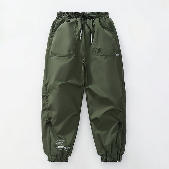 Kids Sweatpants Waterproof Fleece Lined Pants Winter Snow Ski Joggers Pant with Pockets for Boys Windproof Warm for Outdoor Play