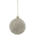 thumbnail image 2 of Northlight Geometric Glass Ball Christmas Ornament - 4" - White, 2 of 7