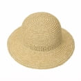 thumbnail image 2 of WITHMOONS Women Flanging Straw Sun Hat Summer Bowler Beach Cap CR9982 (Beige), 2 of 5