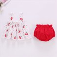 thumbnail image 2 of Baby Girls Boho Floral Summer Dress Sleeveless Ruffle Shirt Two Piece Set Outfit for Newborn Red 3-6 Months, 2 of 5