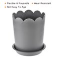 thumbnail image 4 of 6.7 Pulgadas Plástico Planta Maceta Platillo Kit, 2 Paquetes Flor Maceta Contenedor Bandeja para Jardinería Interior Exterior, Gris, 4 of 7