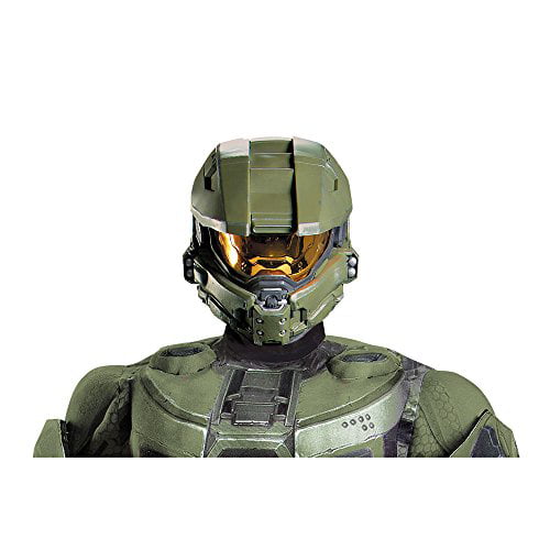 Adults Mens Green Halo Master Chief Full Helmet Costume Accessory 