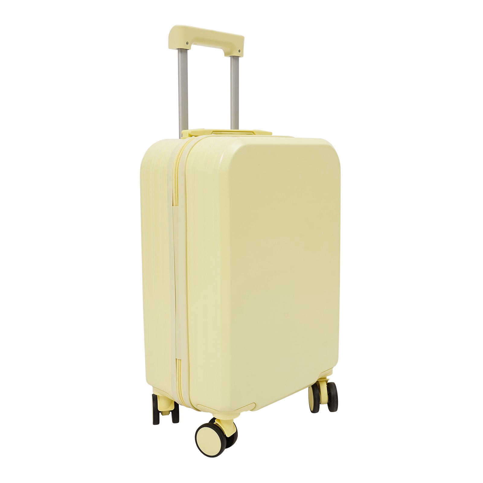 20" Travel Luggage Suitcase Yellow Carry On Luggage, Suitcase with Cup Holder Used In Short-Distance Domestic And International Tourism