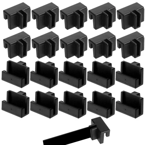 20Pcs Hanging File Rail Clips File Folder Clips Drawer Divider Clips, Black H...