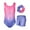 Z-A-Blue-Red, variant on Girls Gymnastics Leotards Sleeveless U Shape Neck,Sparkly Dance Unitards with Shorts and Hair Rope for 3-12 Years girls