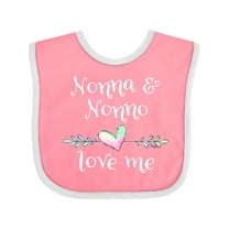 Inktastic Nonna and Nonno Love Me Heart Grandchild Boys or Girls Baby Bib