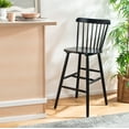 thumbnail image 2 of SAFAVIEH Galena Solid Spindle Back Bar Stool with Footrest, Black, 2 of 13