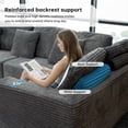 thumbnail image 3 of SEENYOO 135.5" Cloud Couch,Boneless Sectional Sofa for Living Room,Gray U Shaped Couch with Chaise,6-Seater,Corduroy Fabric,Freely Configurable Layout, 3 of 13